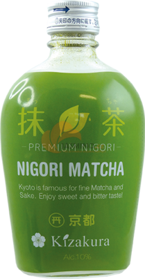 Obrázek k výrobku 2583 - KIZAKURA víno sake Premium Nigori Matcha 10% 300ml
