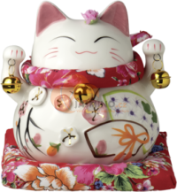 Obrázek k výrobku 6323 - JADE TEMPLE Porcelánová pokladnička Maneki Neko, růžová