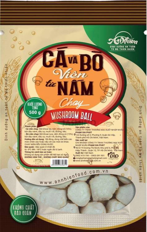 Obrázek k výrobku 4859 - AN NHIEN Mra.veganké kuličky z shitake houby s příchutí rybí a hovězí 500g