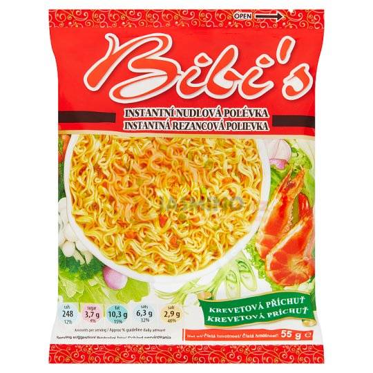 Obrázek k výrobku 5968 - BIBIS Instantní nudlová polévka krevetová 55g