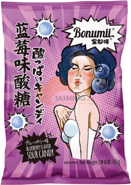 Obrázek k výrobku 7581 - BONUMII Sour Candy, příchuť Borůvka 88g