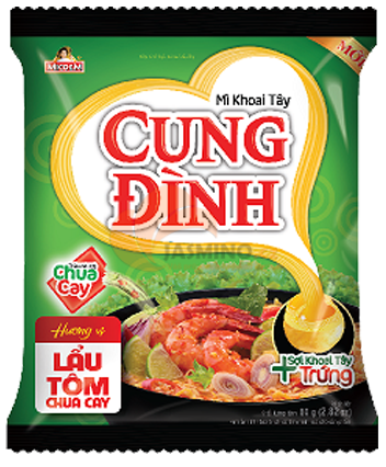 Obrázek k výrobku 6521 - CUNG DINH inst. nudle příchuť sladkokyselý hotpot s krevetami 85g