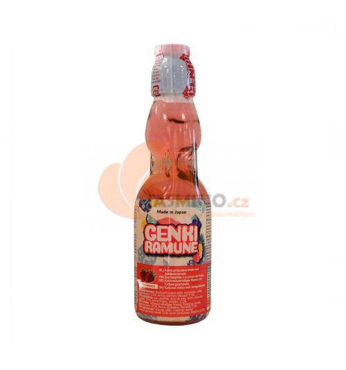 Obrázek k výrobku 3600 - GENKI RAMUNE jahodový nápoj 200ml