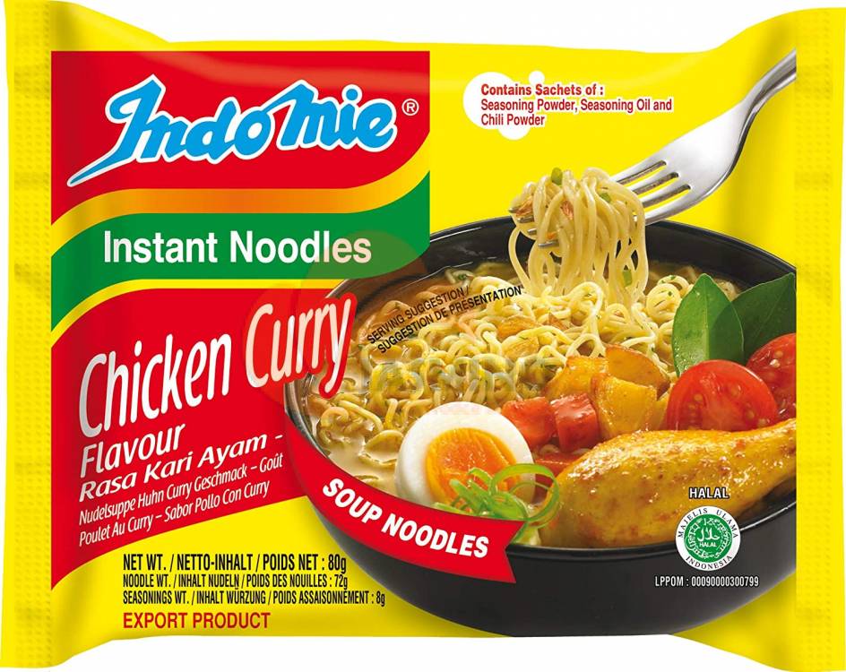 Obrázek k výrobku 3915 - INDOMIE instant. nudle kuřecí kari 80g