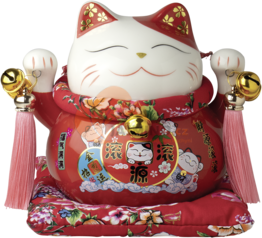 Obrázek k výrobku 6320 - JADE TEMPLE Porcelánová pokladnička Maneki Neko, červená