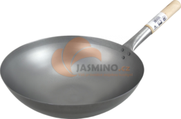 Obrázek k výrobku 2980 - JADE TEMPLE železná pánev wok, D 30 cm, kulaté , dřevěná rukojeť