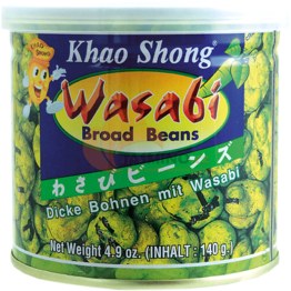 Obrázek k výrobku 2391 - KHAOSHONG obalené hrášky s příchutí wasabi + wakame 140g