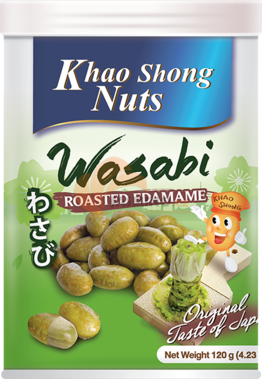 Obrázek k výrobku 2390 - KHAOSHONG pražené edamame s příchutí wasabi 120g