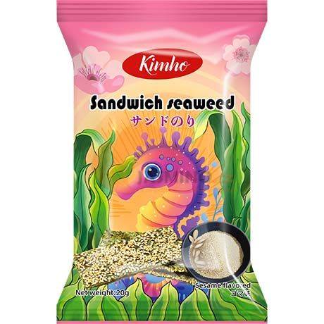 Obrázek k výrobku 7597 - KIMHO Lupínky z mořských řas se sezamem 20g