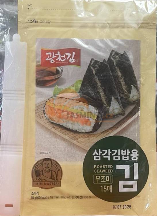 Obrázek k výrobku 3835 - KWANGCHEON Pražená mořská řasa nori pro trojúhelníkový Kimbap 18g
