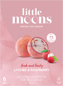 Obrázek k výrobku 7454 - LITTLE MOONS Zmrzlina Mochi - liči a malina, svěží a ovocná 192g