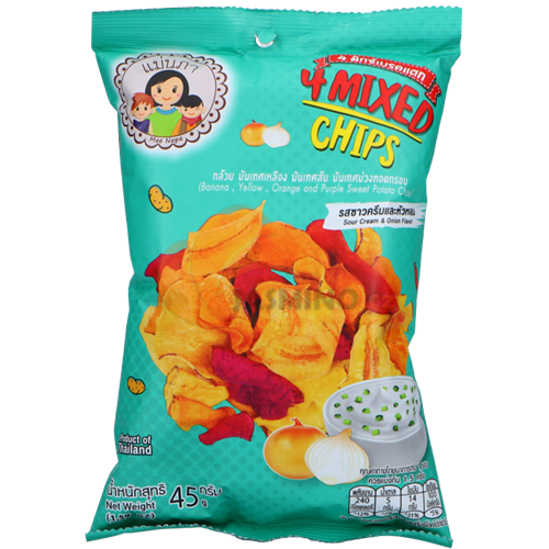 Obrázek k výrobku 6073 - MAE NAPA 4 Smíšené chipsy s příchutí zakysané smetany a cibule 45 g