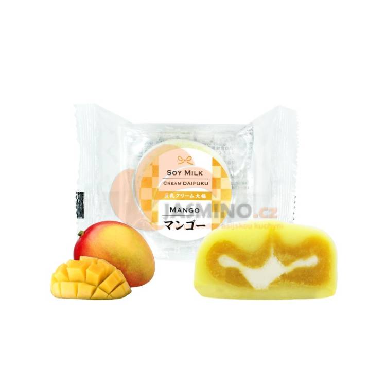 Obrázek k výrobku 5943 - MINATO Mraz.Rýžové koláčky mochi s mangovým krémem ze sójového mléka, 60g