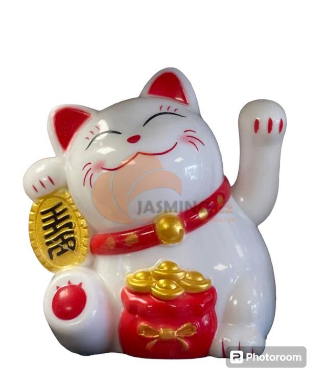 Obrázek k výrobku 7311 - NF Čínská šťastná mávající kočka bilá 6.5x7.5cm (WL178)