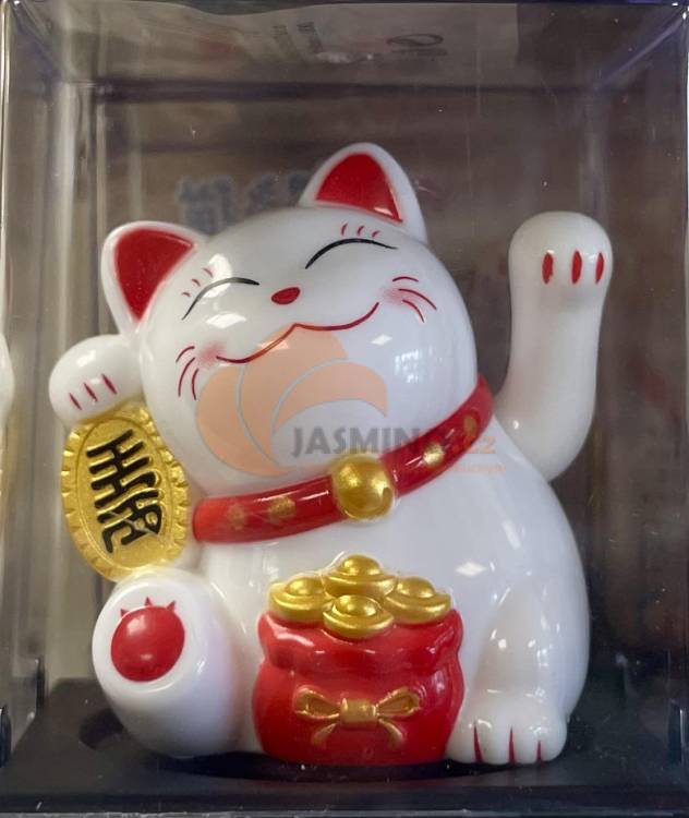 Obrázek k výrobku 7312 - NF Čínská šťastná mávající kočka bilá 6x5cm (WL177)