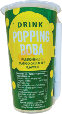 Obrázek k výrobku 7498 - OBOBA Popping Boba nápoj, zelený čaj mučenka a mango 425 ml
