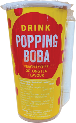Obrázek k výrobku 7497 - OBOBA Popping perličkový čaj, čaj oolong z broskve a liči 425ml