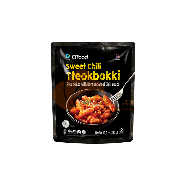 Obrázek k výrobku 6898 - OFOOD Rýžové koláčky s korejskou sladkou chilli omáčkou Tteobokki 290g