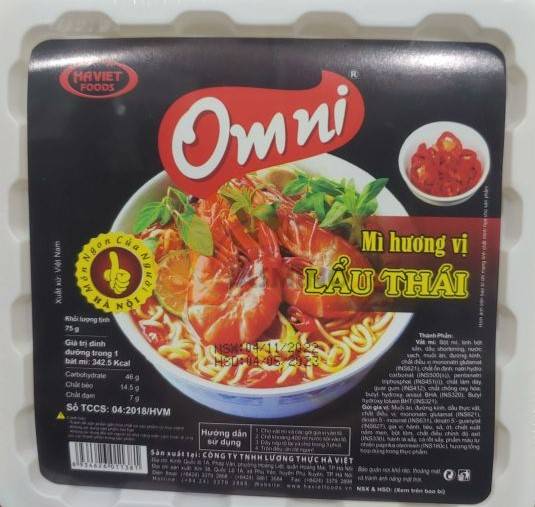 Obrázek k výrobku 7307 - OMNI Instantní nudle s příchutí Thai hot pot míska 75g