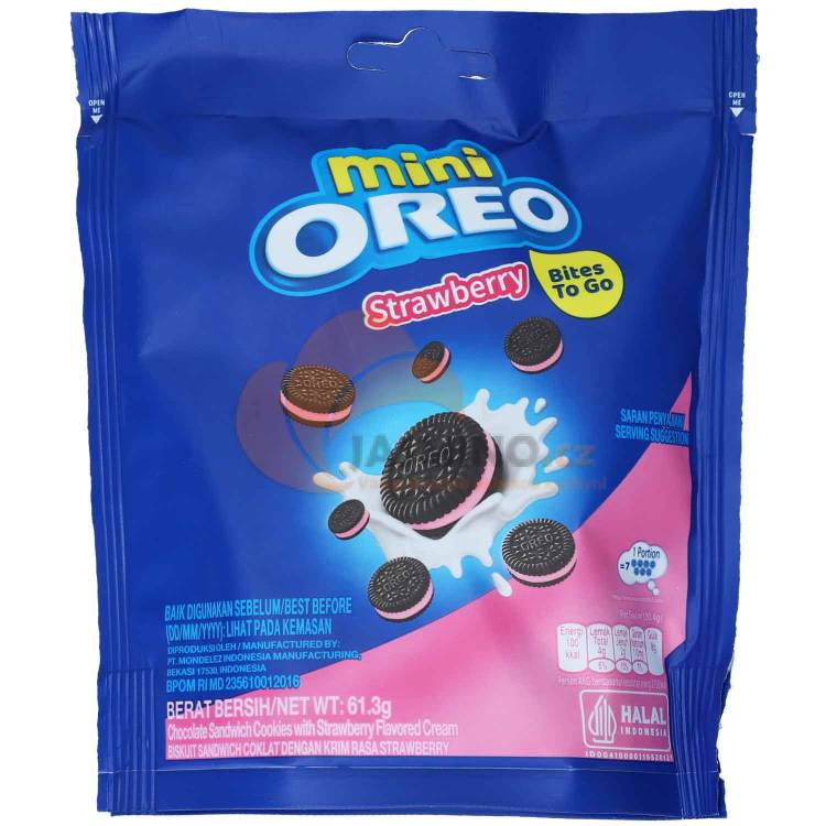 Obrázek k výrobku 6167 - OREO Mini sušenky s jahodovou příchutí 61,3g