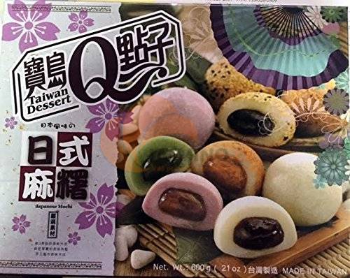 Obrázek k výrobku 2042 - Q Mochi mix (matcha, taro, arašíd, červené fazole. sezam) 600g