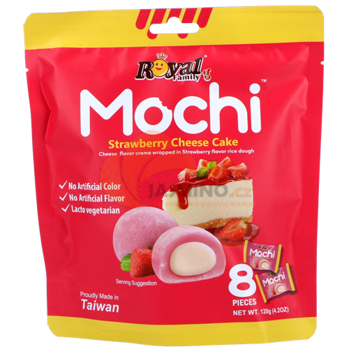 Obrázek k výrobku 7348 - ROYAL FAMILY Mochi Jahodový tvarohový dort 120g