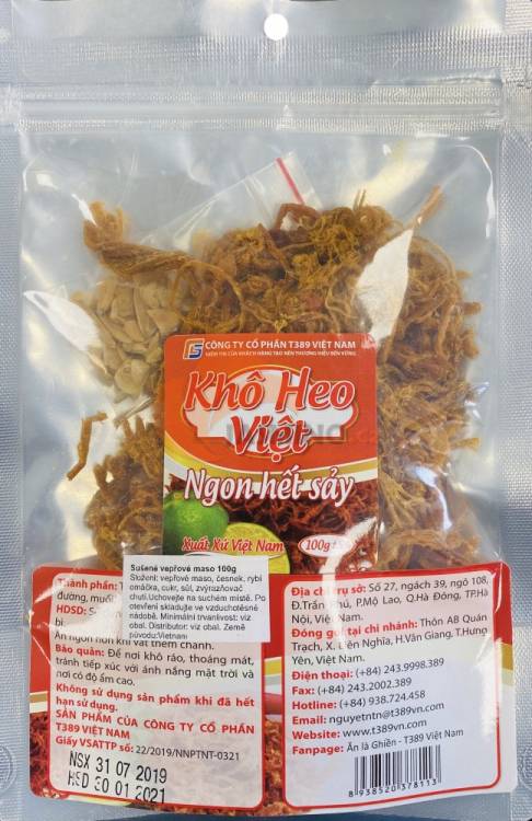 Obrázek k výrobku 3238 - T389 Okořeněné vepřové jerky 100g