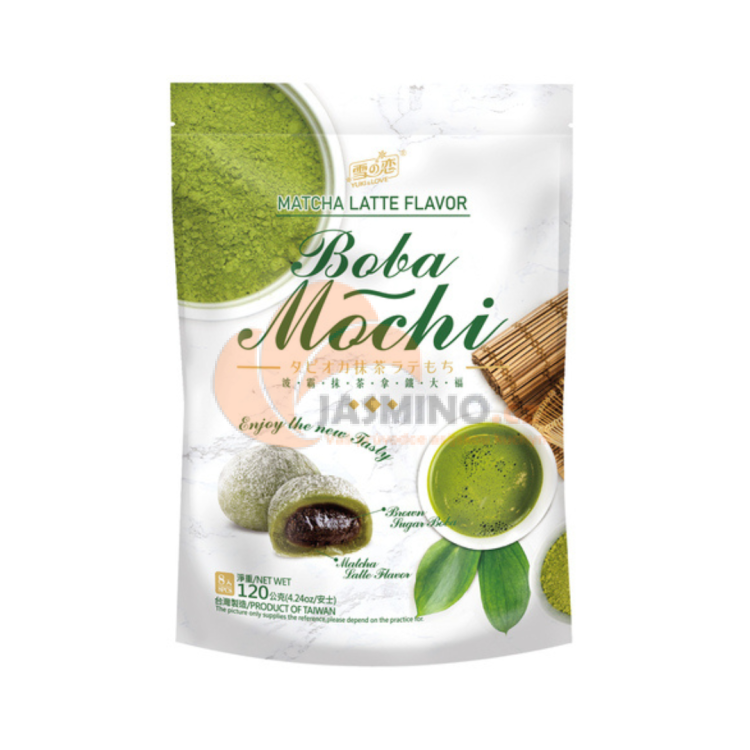 Obrázek k výrobku 7743 - YUKI & LOVE Mochi s tapiokovými perličkami, příchuť matcha latte 120g