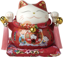 Obrázek k výrobku 6320 - JADE TEMPLE Porcelánová pokladnička Maneki Neko, červená