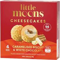 Obrázek k výrobku 7545 - LITTLE MOONS Mochi zmrzlina tvarohové koláče Karamel a bílá čokoláda 120g