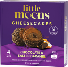 Obrázek k výrobku 7546 - LITTLE MOONS Mochi zmrzlina tvarohové koláče s čokoládou a slaným karamelem 120g