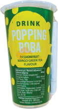 Obrázek k výrobku 7498 - OBOBA Popping Boba nápoj, zelený čaj mučenka a mango 425 ml
