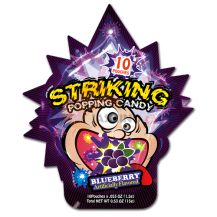 Obrázek k výrobku 7329 - STRIKING Popping Candy - Borůvka - Strip 15g