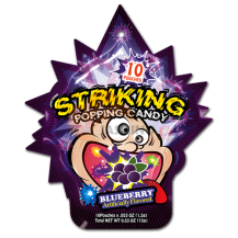 Obrázek k výrobku 7185 - STRIKING Popping Candy - Borůvka - Strip 30g