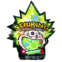 Obrázek k výrobku 7327 - STRIKING Popping Candy - zelené jablko - Strip 30g