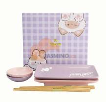 Obrázek k výrobku 7827 - TOKYO DESIGN Dárková sada Kawaii Sushi Králík/Kočka 6 ks