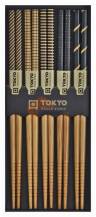 Obrázek k výrobku 6332 - TOKYO DESIGN Hůlka Black Stripe - 5 párů