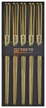 Obrázek k výrobku 5209 - TOKYO DESIGN hůlky Stainless Steel gold 5 par
